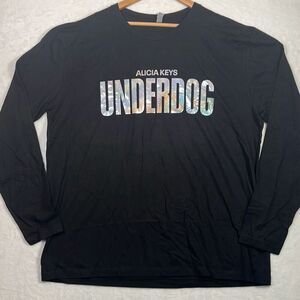 Alicia Keys Underdog concert release black‎ long sleeve T-shirt Men 2XL